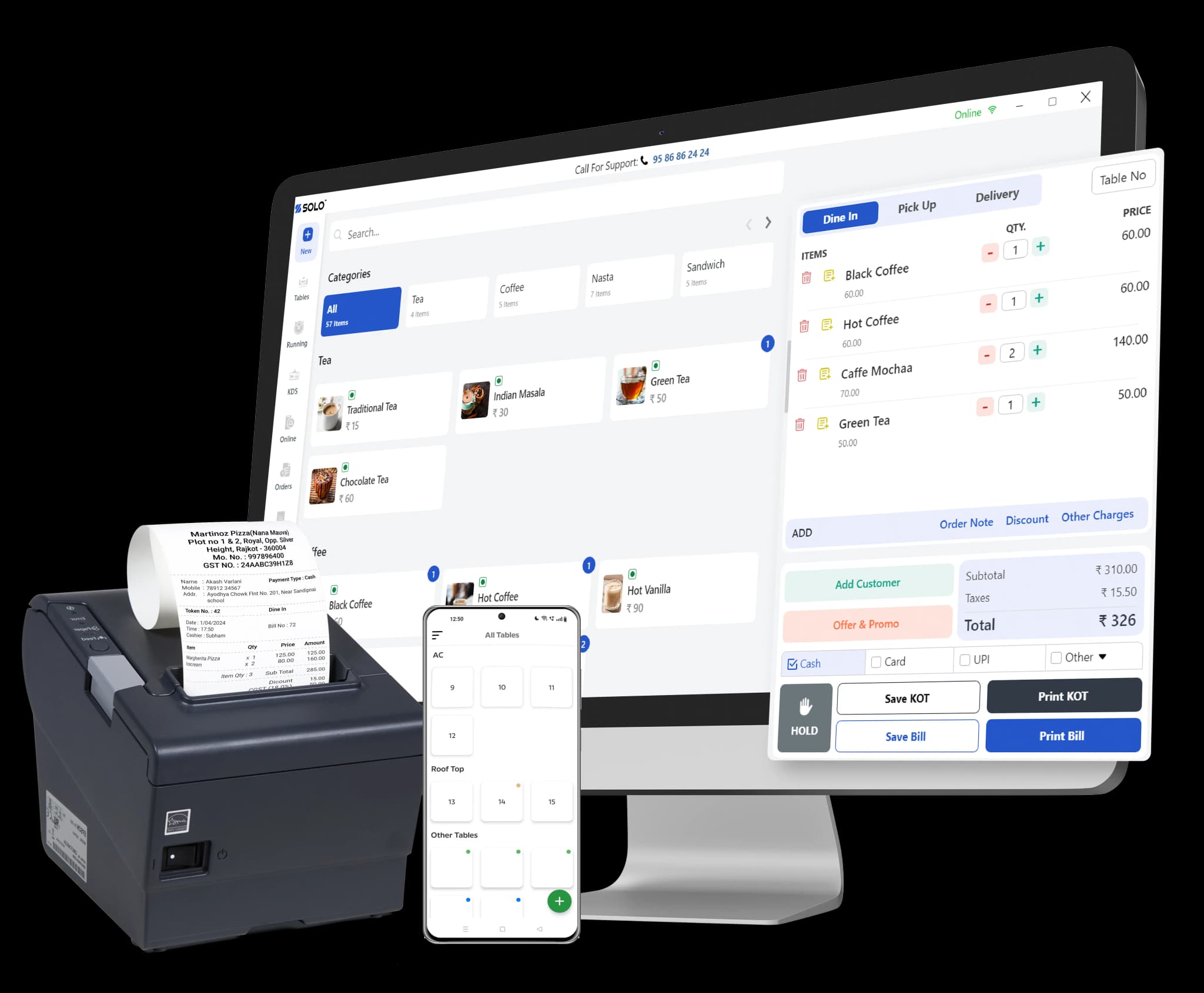 Restaurant billing and payment management software dashboard