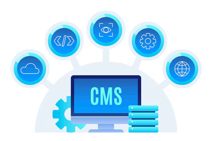 Centralised CMS dashboard showing POS software, ERP system, multi outlet management and real-time analytics interface