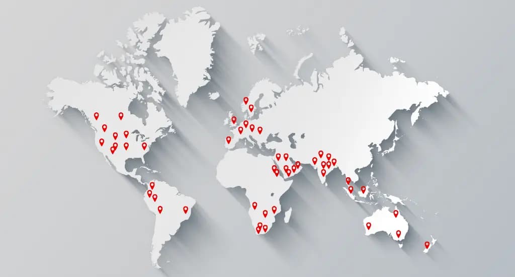 Global IT hubs and technology service locations