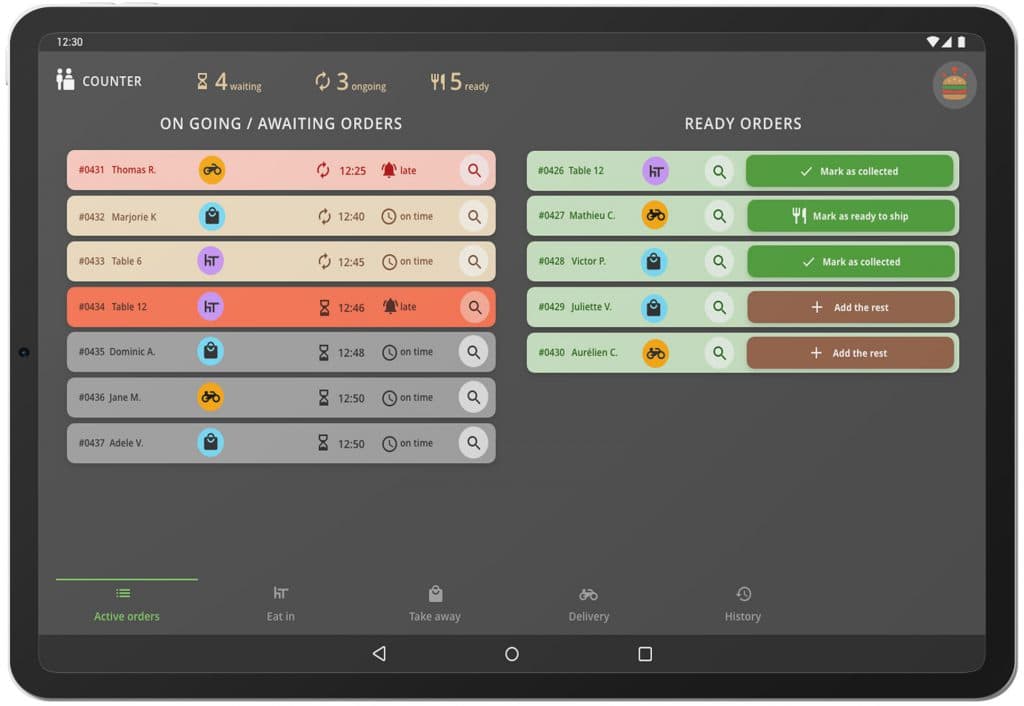 Zilicius Order Status Display System providing real-time order tracking, preparation updates, ready-to-serve notifications, and live customer order progress visibility to improve transparency, reduce wait-time confusion, and enhance restaurant service efficiency.