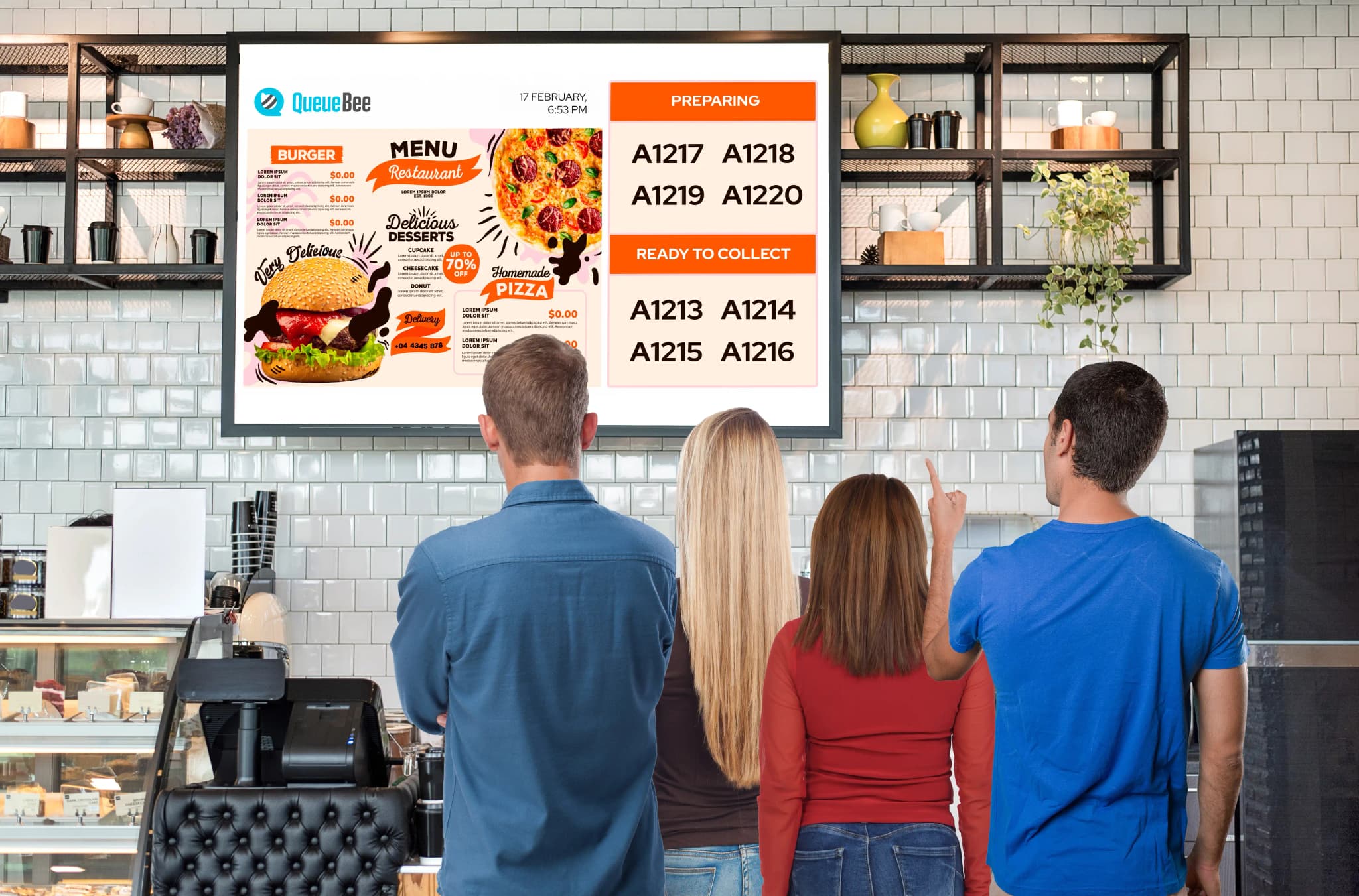 Cloud-based queue management solution enabling restaurants to manage customer flow, reduce overcrowding, monitor waiting times, and improve overall dining experiences with real-time updates.