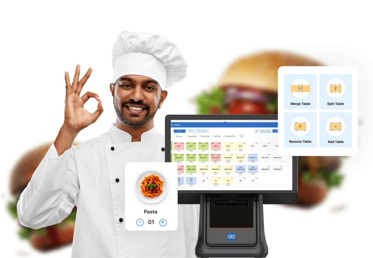 Restaurant Order Status Display screen showing real-time order tracking system for customers
