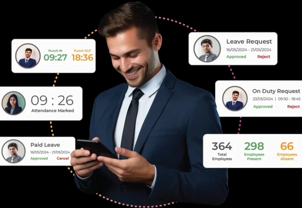 Restaurant attendance management dashboard with employee shift tracking