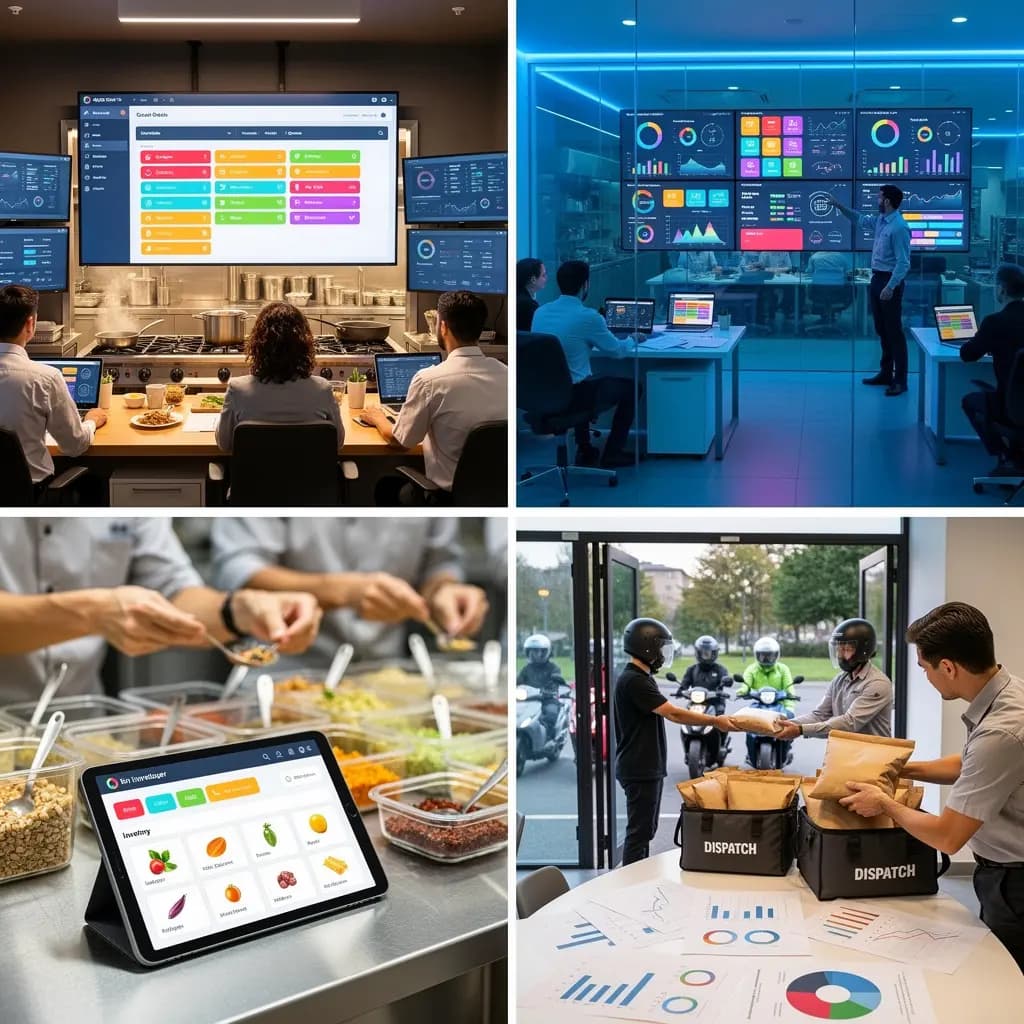 Cloud Kitchen Management Software Workflow for Order Processing Inventory Management and Kitchen Operations