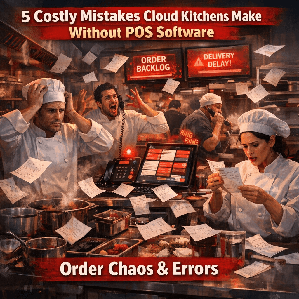 Cloud kitchens often lose profits due to poor management systems. Discover the 5 costly mistakes cloud kitchens make without the right POS software and how to avoid them for better efficiency, order accuracy, and growth.