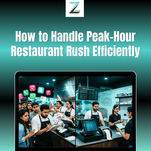 Restaurant Management Software helping restaurants handle peak-hour rush with POS billing, kitchen display system, inventory management, staff coordination, and multi-channel order automation.